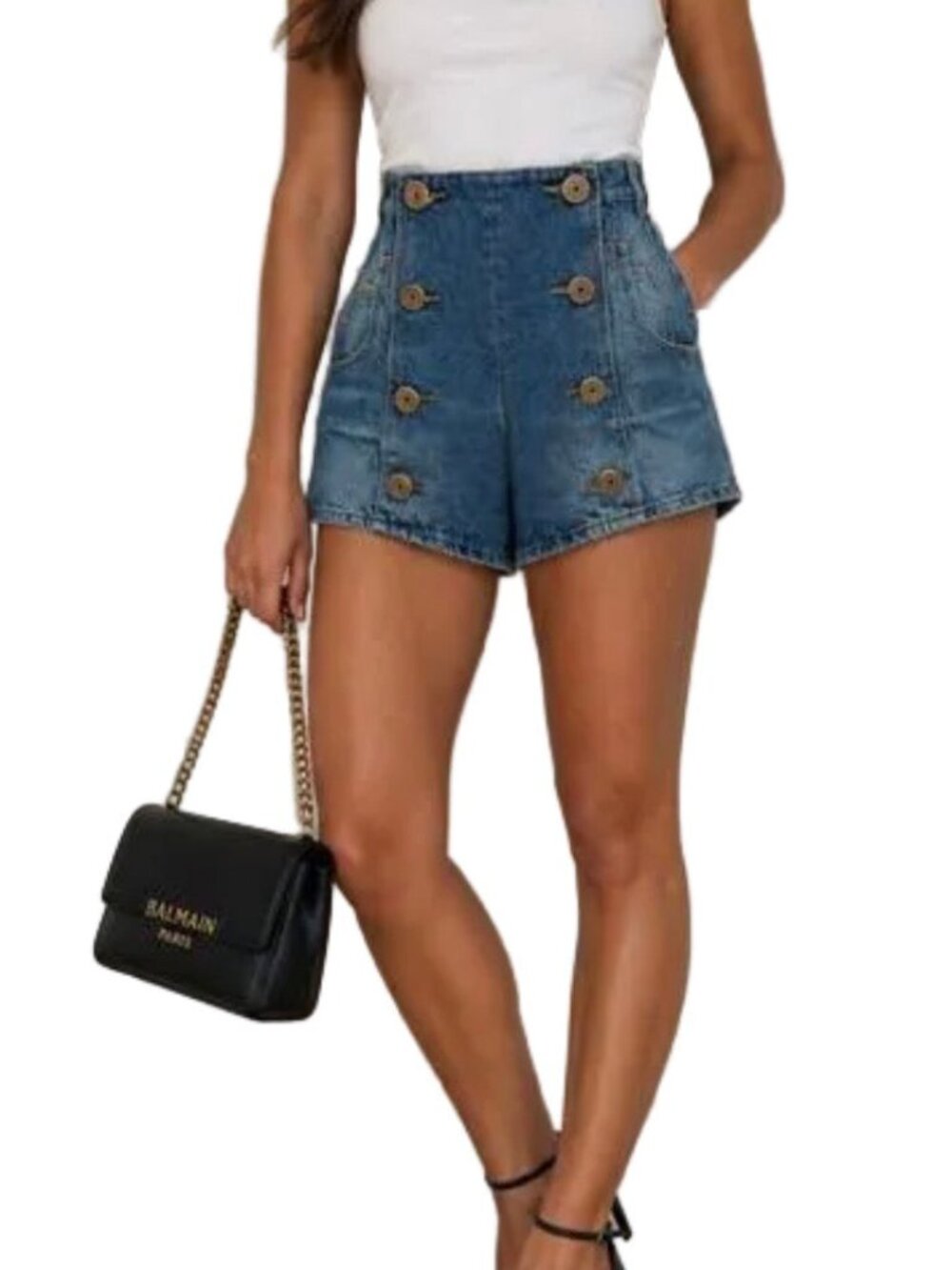 Balmain-Preloved-Denim Shorts Sz-38